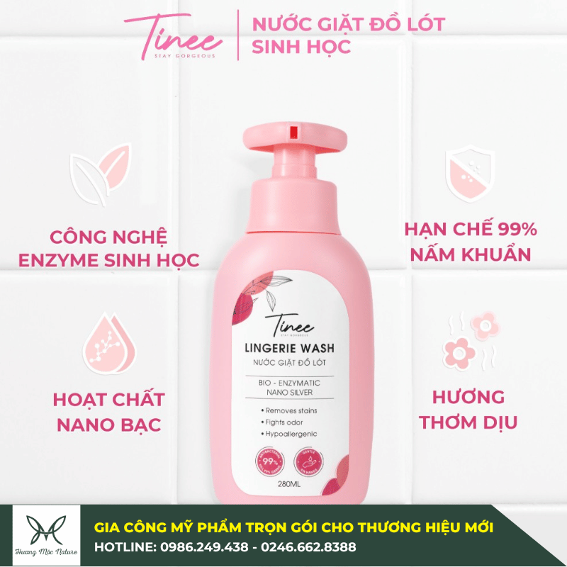 Tinee - Thương hiệu nước giặt đồ lót sinh học hàng đầu đang được gia công tại Hương Mộc